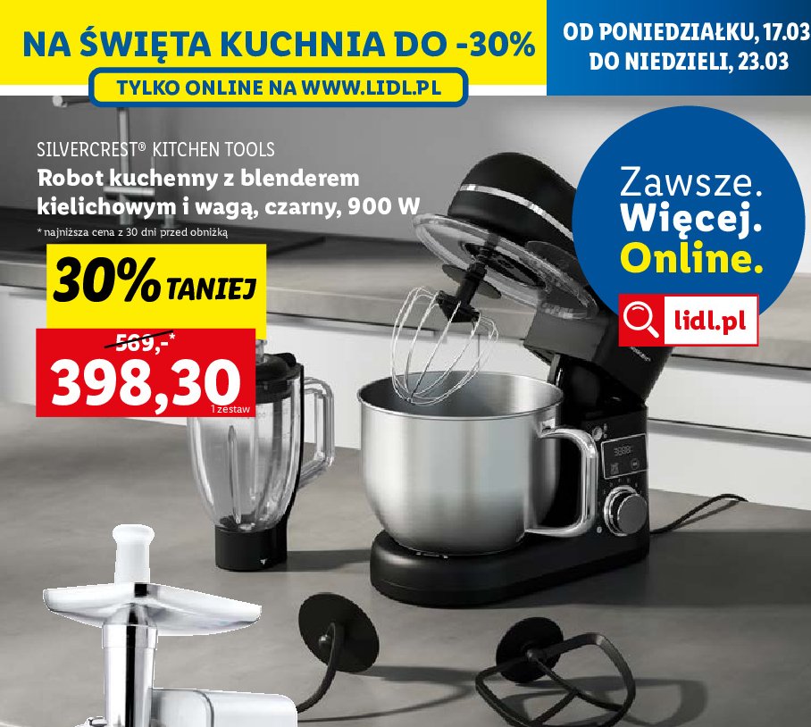 Robot kuchenny z blenderem kielichowym i wagą 900 w Silvercrest promocja w Lidl