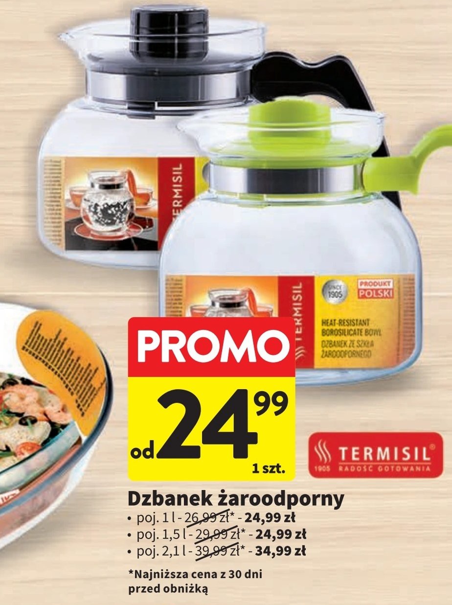 Dzbanek żaroodporny 1 l Termisil promocja w Intermarche