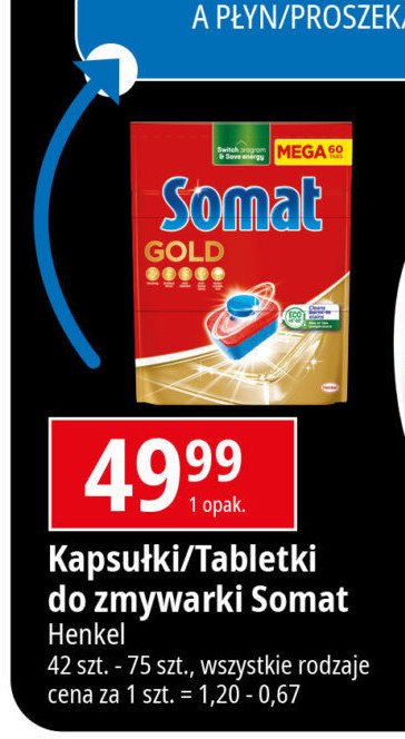 Tabletki do zmywarki Somat Gold promocja w Leclerc