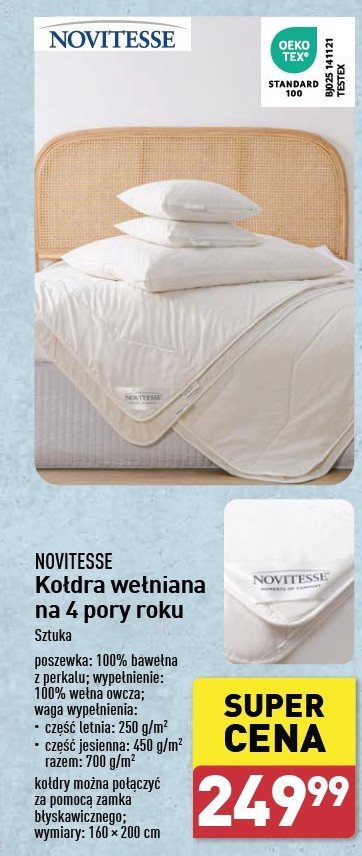 Kołdra na 4 pory roku 160 x 200 cm Novitesse promocja