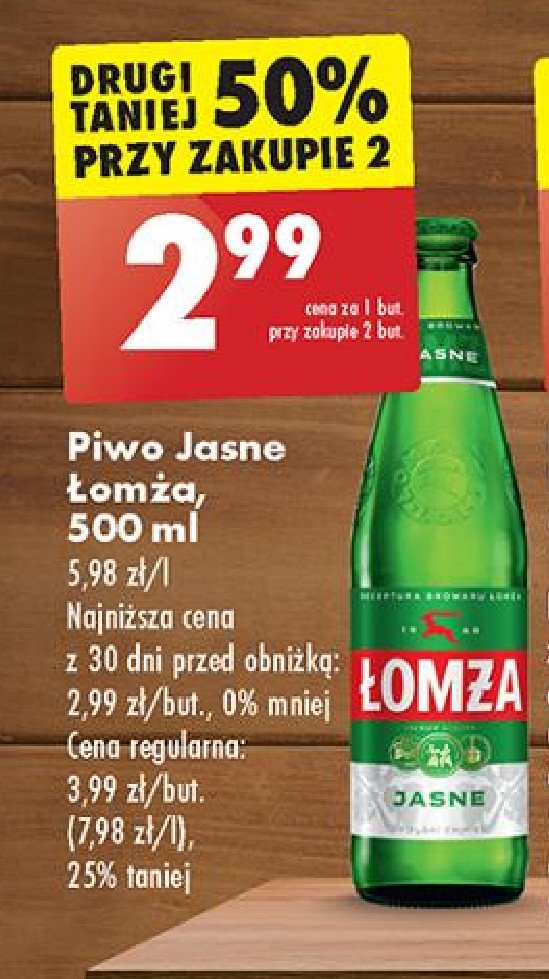 Piwo Łomża jasne promocja w Biedronka