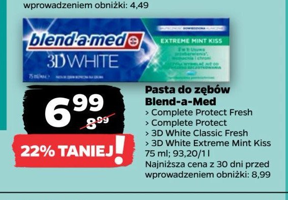 Pasta do zębów classic fresh Blend-a-med 3d white promocja