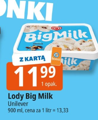 Lody Big Milk Unilever promocja w Leclerc