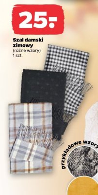 Szal damski zimowy różne wzory promocja w Netto