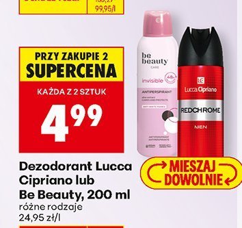 Dezodorant Lucca Cipriano lub Be Beauty, 200 ml różne rodzaje promocja w Biedronka