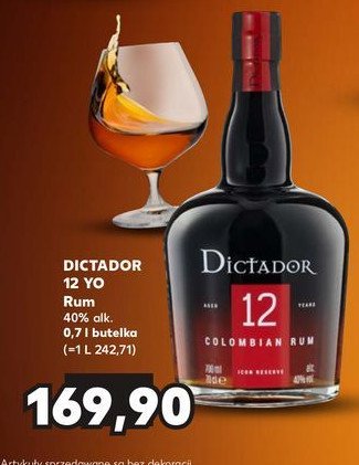 Rum DICTADOR 12 YO promocja
