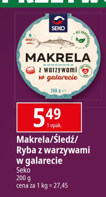 Ryba w galarecie z warzywami Seko promocja