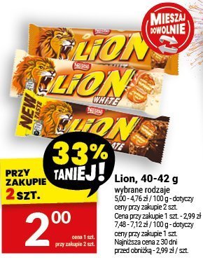 Baton Lion, 40-42 g wybrane rodzaje promocja w Twój Market