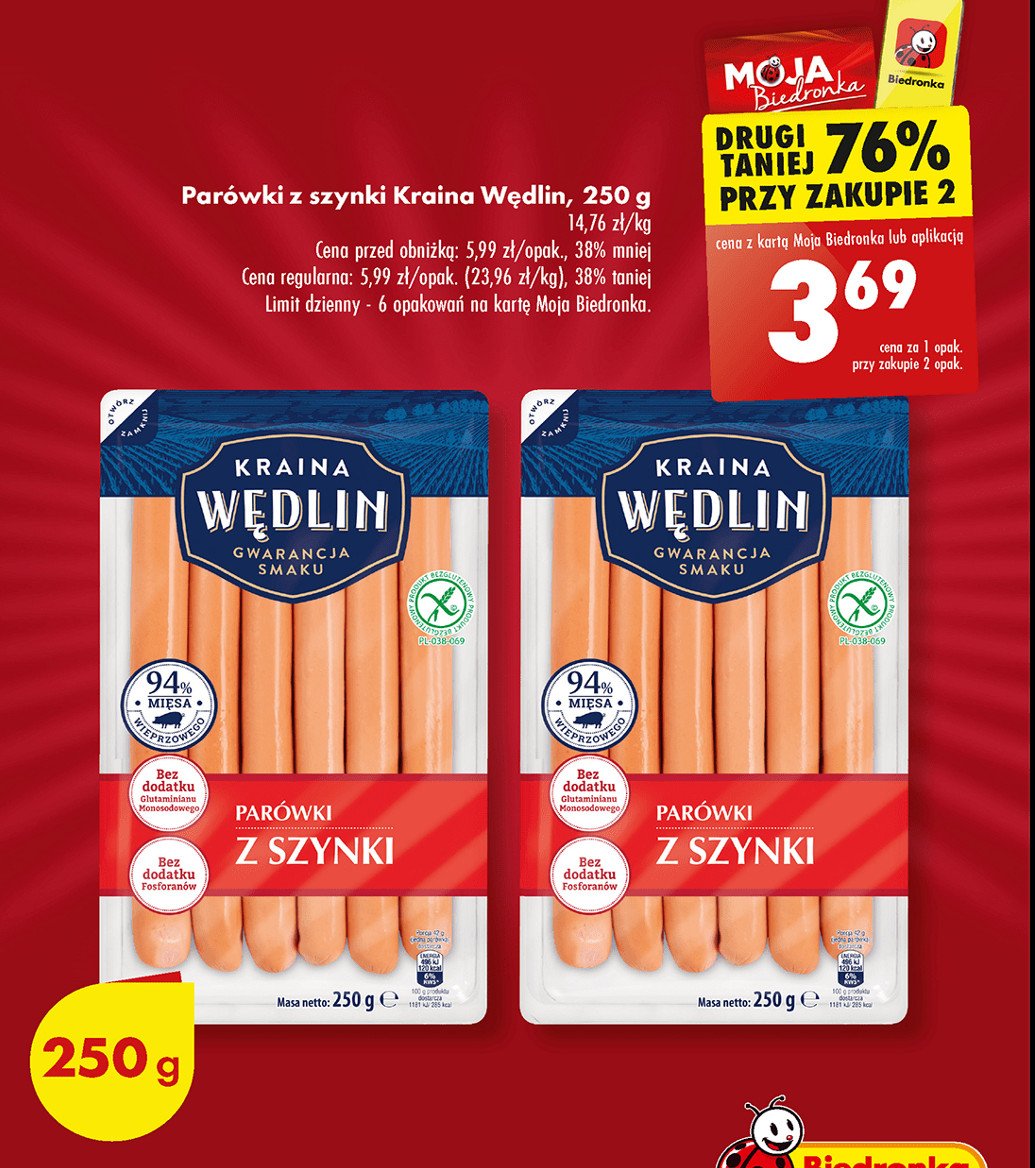 Parówki z szynki Kraina wędlin promocja