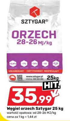 Węgiel orzech Sztygar 25 kg promocja w Bricomarche