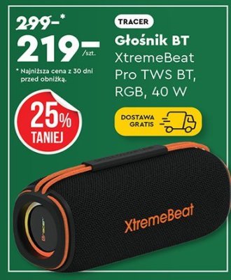 Głośnik BT XtremeBeat Pro TWS BT, RGB, 40 W promocja w Biedronka
