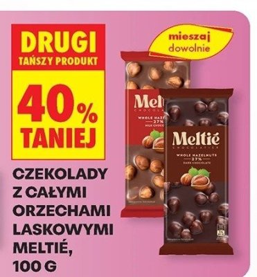 Czekolady Meltié z całymi orzechami laskowymi DRUGA -40% promocja w Biedronka