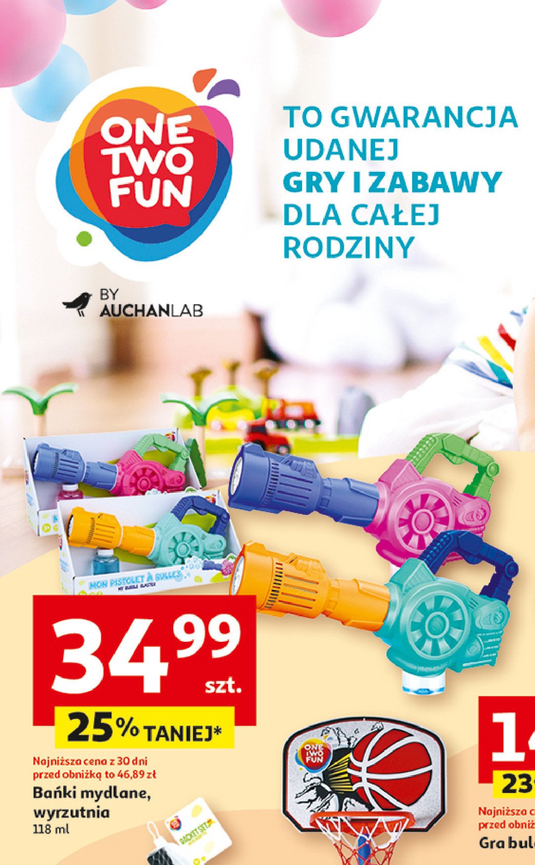 Wyrzutnia do baniek mydlanych 42 cm One two fun promocja