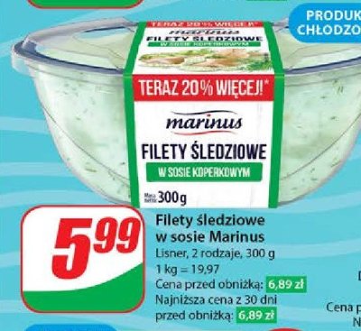 Filety 艣ledziowe w sosie koperkowym MARINUS promocja