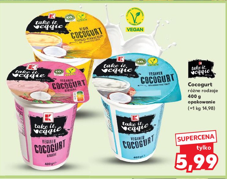 Cocogurt truskawka-banan K-classic takie it veggie promocja