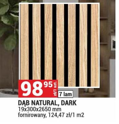 Lamele akustyczne Dąb Natural, Dark promocja w Merkury Market