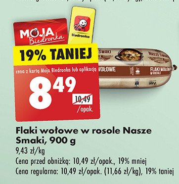 Flaki wołowe w rosole Nasze smaki promocja