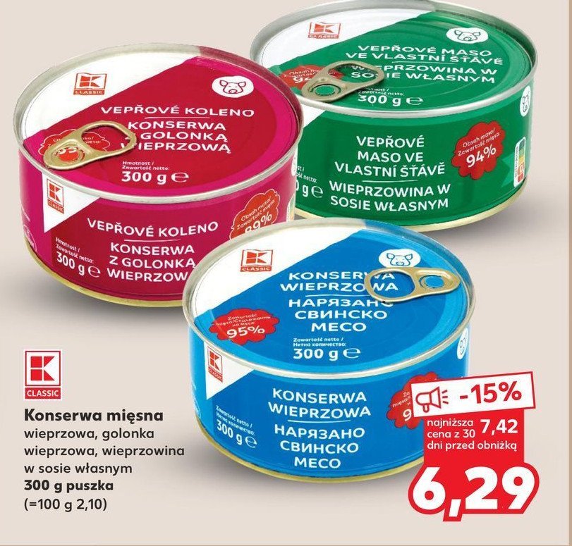 Wieprzowina w sosie własnym K-classic promocja