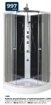 Kabina prysznicowa z hydromasażem LUNA 80x80 cm promocja w PSB Mrówka
