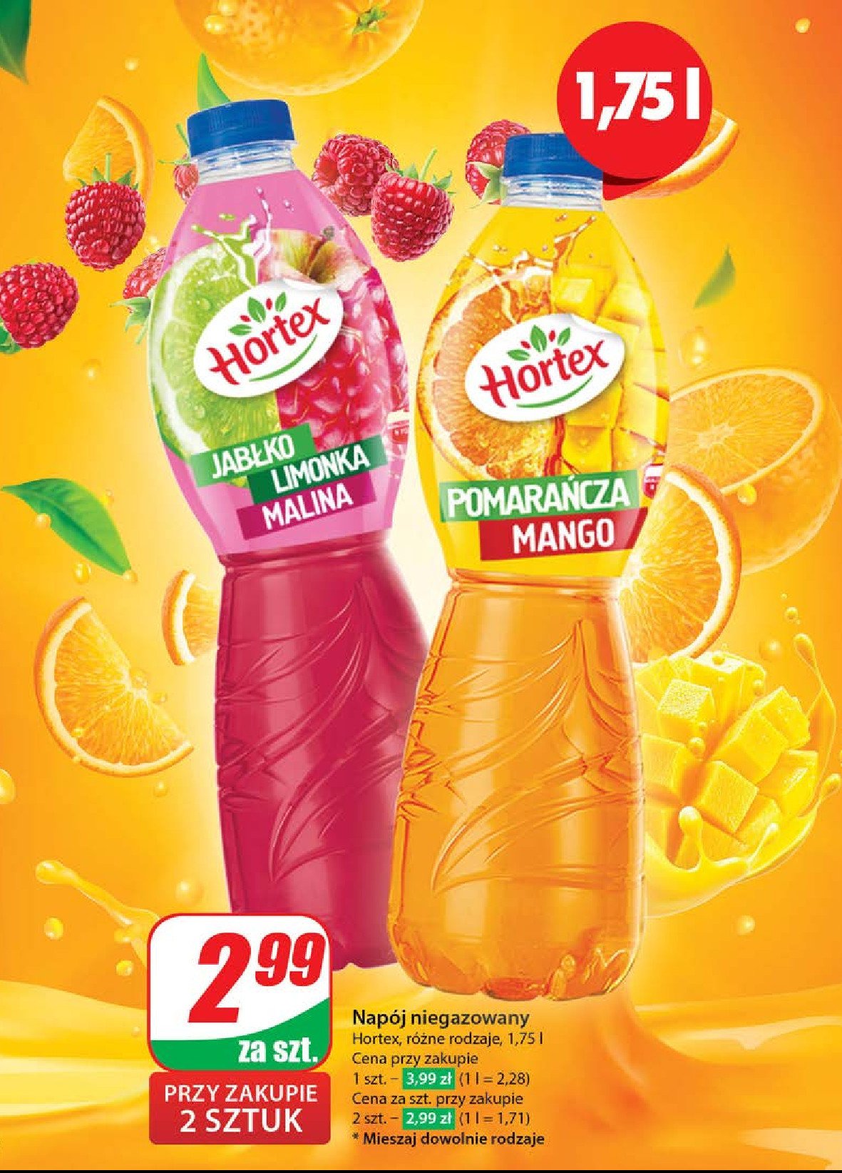 Napój pomarańcza-mango Hortex promocja w Dino