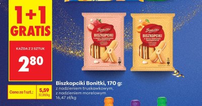 Biszkopciki Bonitki z nadzieniem morelowym 170g promocja w Biedronka
