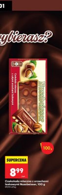 Czekolada mleczna z orzechami laskowymi Nussbeisser 100 g promocja w Biedronka