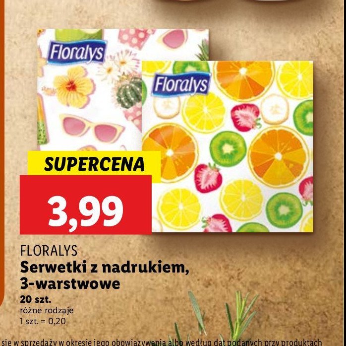 Serwetki z nadrukiem Floralys promocja