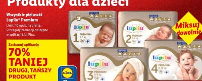 Wszystkie pieluszki Lupilu Premium drugi -70% promocja w Lidl
