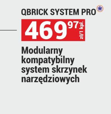 Modularny kompatybilny system skrzynek narzędziowych QBRICK SYSTEM PRO promocja w Merkury Market