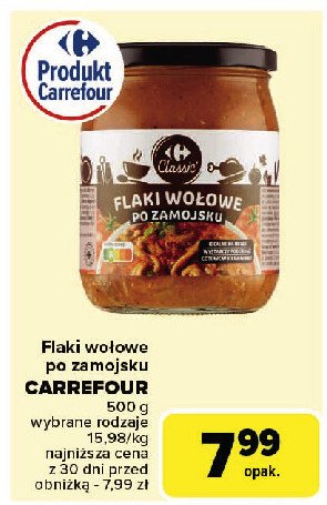 Flaki wołowe po zamojsku Carrefour classic promocja w Carrefour Market