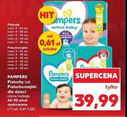 Pieluszki dla dzieci roz. 5 Pampers active baby promocja w Kaufland