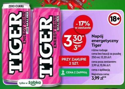 Napój energetyczny Tiger różne rodzaje promocja w Żabka