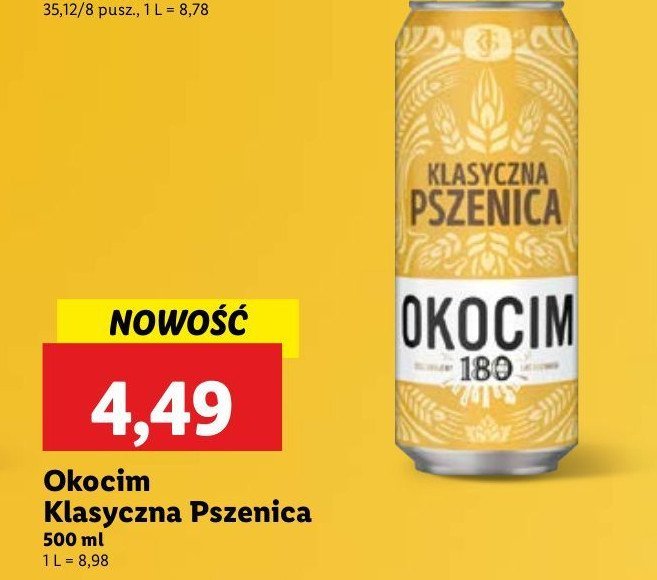 Piwo OKOCIM KLASYCZNA PSZENICA promocja w Lidl
