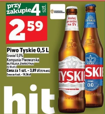 Piwo Tyskie 0,5 l promocja w TOPAZ