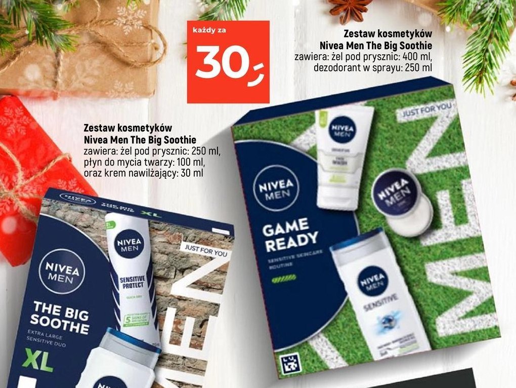 Zestaw w pudełku sensitive żel pod prysznic 400 ml + dezodorant 250 ml Nivea men zestaw promocja w Dealz