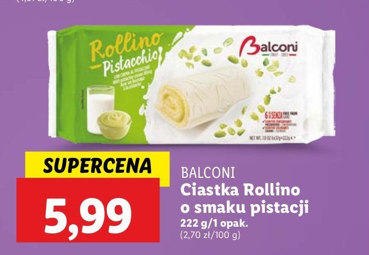 Ciastka rollino pistacja Balconi promocja