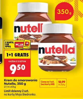 Krem do smarowania Nutella, 350 g promocja w Biedronka