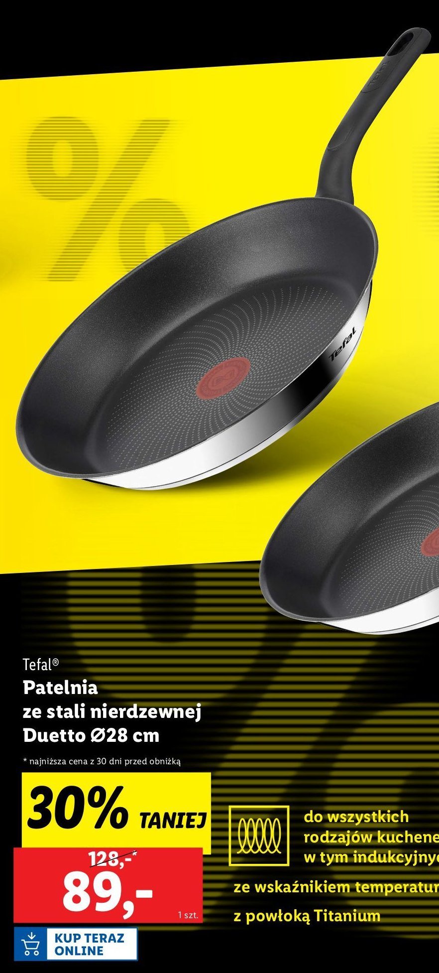 Patelnia duetto 28 cm Tefal promocja