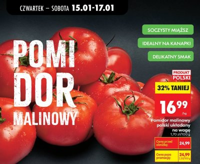 Pomidor malinowy polski układany na wagę promocja w Biedronka