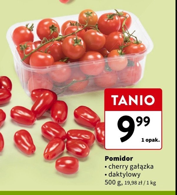 Pomidory cherry na gronie promocja w Intermarche