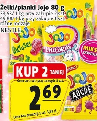 Żelki/pianki Jojo 80 g promocja w Prim Market