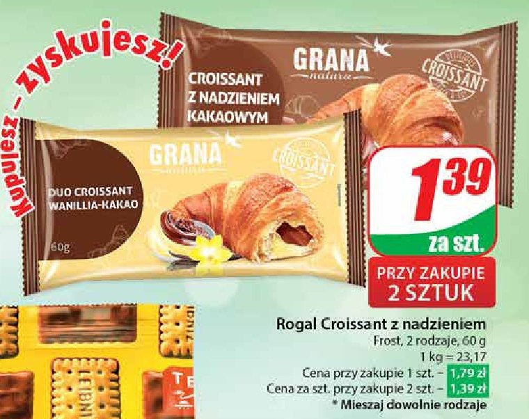 Croissant z nadzieniem kakaowym Grana natura promocja