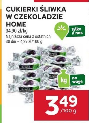 Cukierki śliwka w czekoladzie Home promocja w Stokrotka
