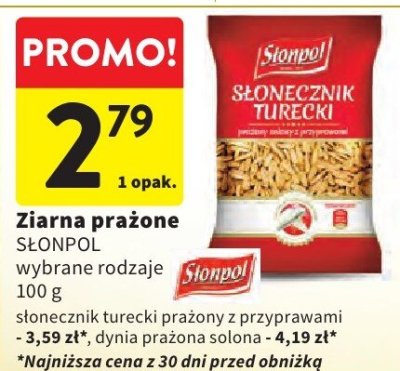 Ziarna prażone SŁONPOL wybrane rodzaje promocja w Intermarche