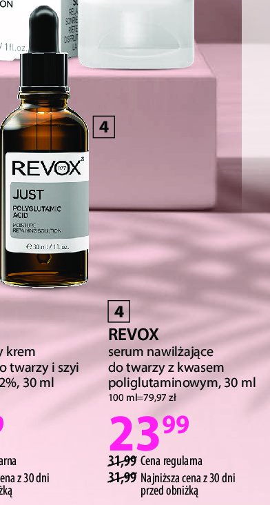Serum nawilżające z kwasem poliglutaminowym REVOX JUST promocja w Hebe