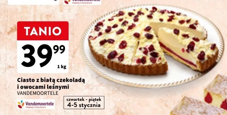 Ciasto z białą czekoladą i owocami leśnymi Vandemoortele promocja