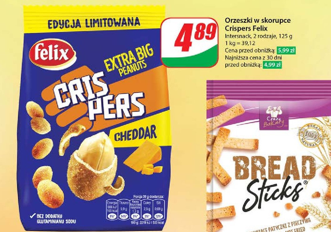 Orzeszki cheddar Felix crispers promocja