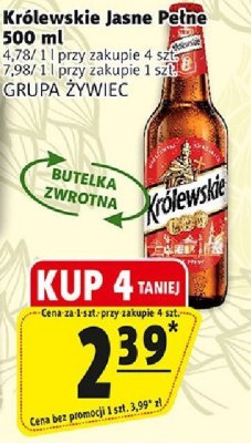 Piwo Królewskie jasne pełne 500 ml promocja w Prim Market