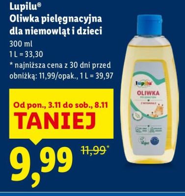 Oliwka pielęgnacyjna dla niemowląt i dzieci Lupilu promocja w Lidl