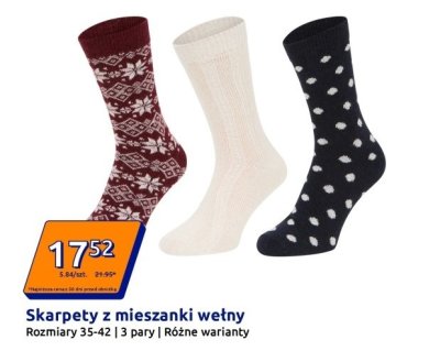Skarpety z mieszanki wełny rozmiary 35-42 | 3 pary promocja w Action
